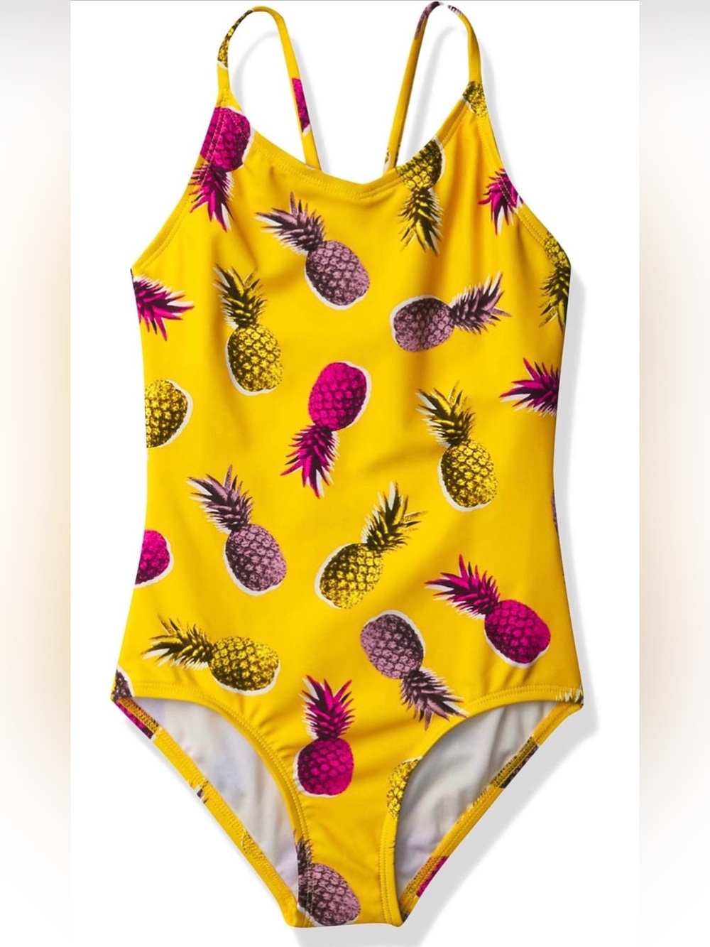 Kanu Surf Girls Yellow Pineapple Print One-Piece Swimsuit